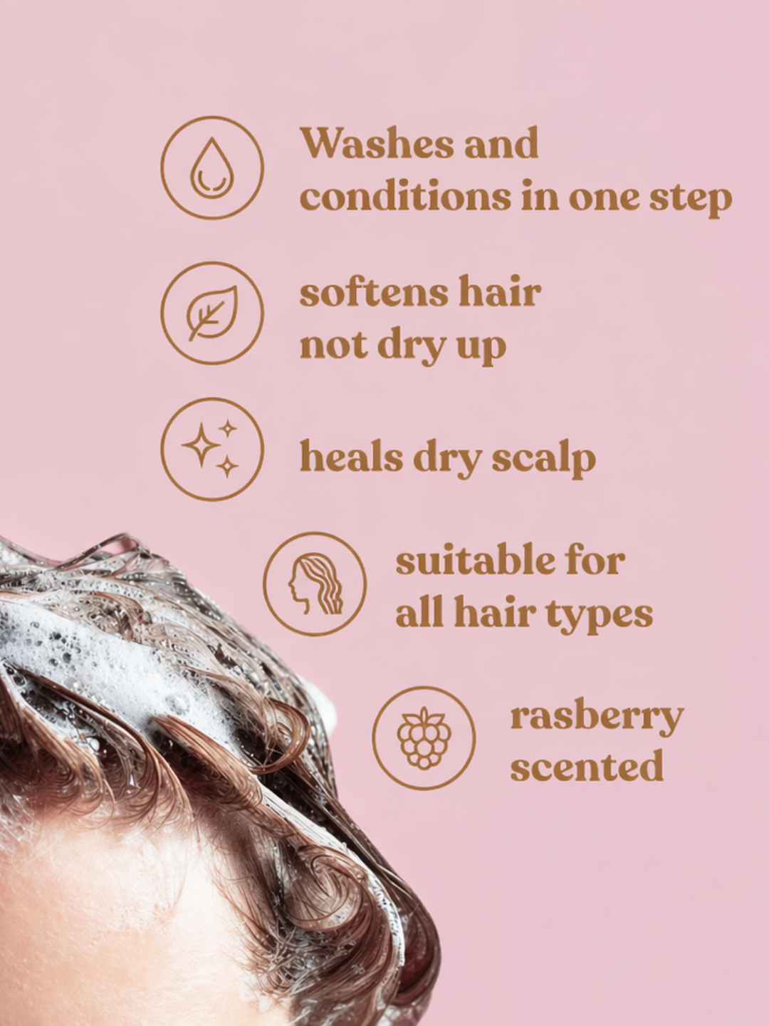 Anti-Dandruff 2 in 1 Raspberry shampoo